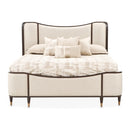 AICO Furniture Camellia Field King Upholstered Panel Bed in Warm Pecan - Furniture Now (CA)