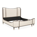 AICO Furniture Camellia Field King Upholstered Panel Bed in Warm Pecan - Furniture Now (CA)
