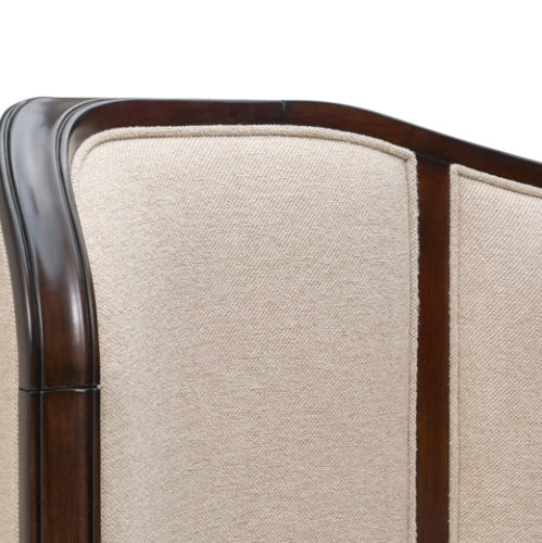 AICO Furniture Camellia Field Queen Upholstered Panel Bed in Warm Pecan - Furniture Now (CA)