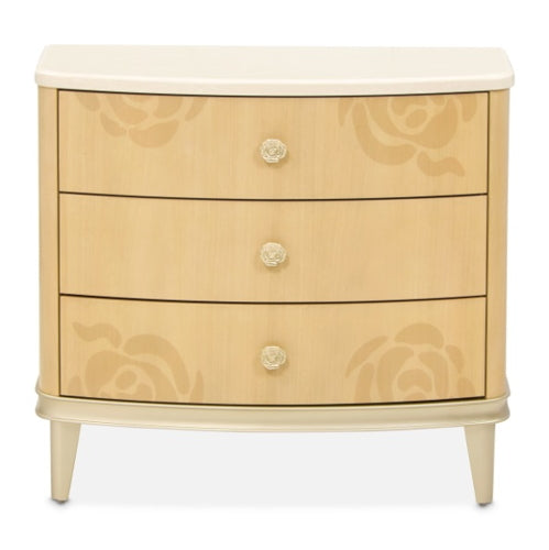 AICO Furniture Camellia Field Nightstand in Caramel - Furniture Now (CA)