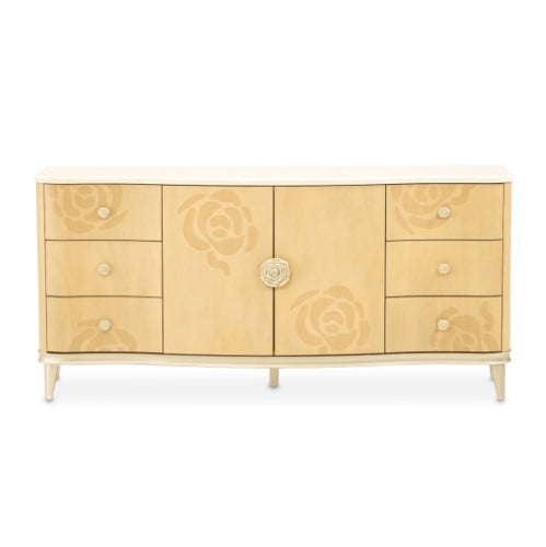 AICO Furniture Camellia Field Dresser in Caramel - Furniture Now (CA)