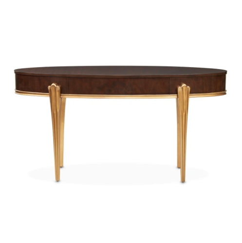 AICO Furniture Camellia Field Vanity Desk in Warm Pecan - Furniture Now (CA)