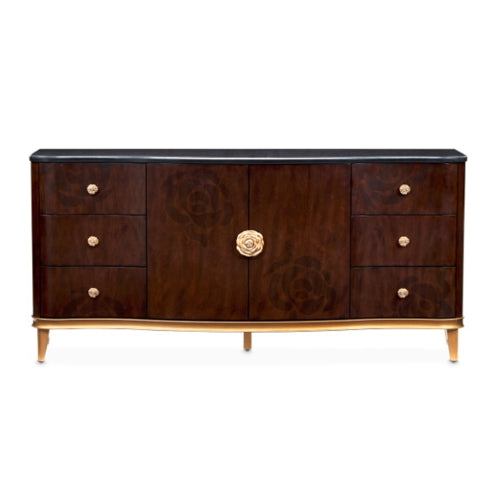 AICO Furniture Camellia Field Dresser in Warm Pecan - Furniture Now (CA)