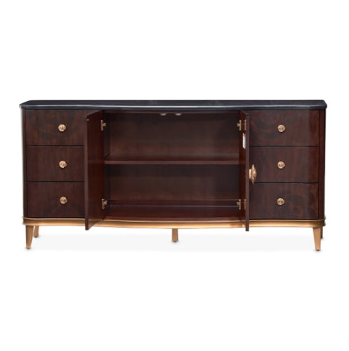 AICO Furniture Camellia Field Dresser in Warm Pecan - Furniture Now (CA)