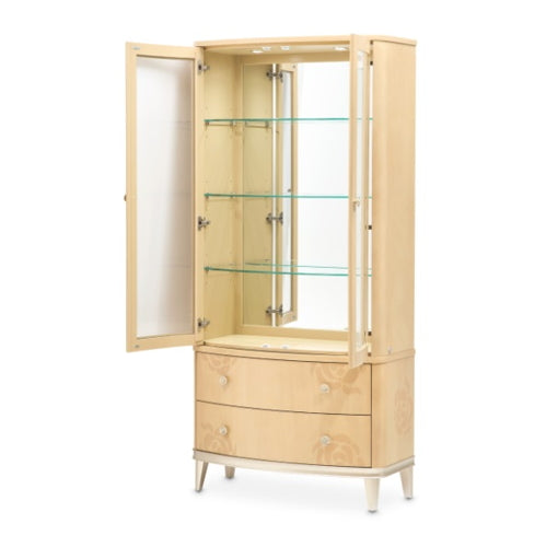 AICO Furniture Camellia Field Display Cabinet in Caramel - Furniture Now (CA)