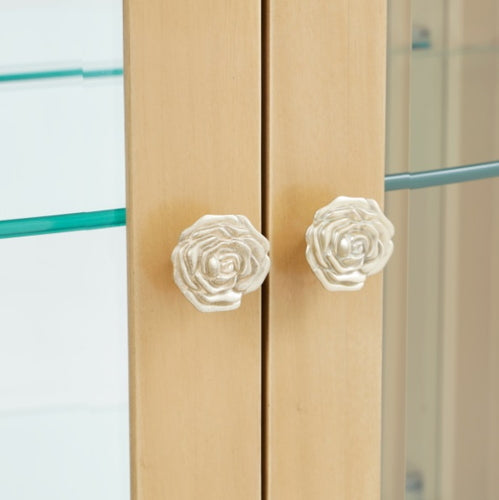 AICO Furniture Camellia Field Display Cabinet in Caramel - Furniture Now (CA)