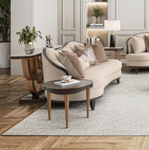 AICO Furniture Camellia Field Console Table in Warm Pecan - Furniture Now (CA)