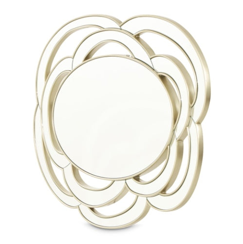 AICO Furniture Camellia Field Wall Mirror in Warm Pecan - Furniture Now (CA)