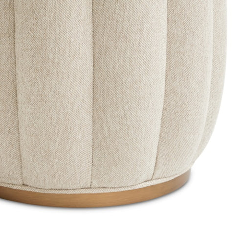 AICO Furniture Camellia Field Round Bench in Warm Pecan - Furniture Now (CA)