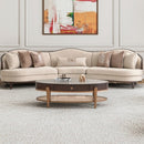 AICO Furniture Camellia Field Armless Chair Linen in Warm Pecan - Furniture Now (CA)