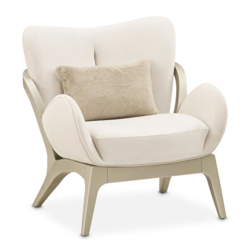 AICO Furniture Camellia Field Accent Chair Ivory in Caramel - Furniture Now (CA)