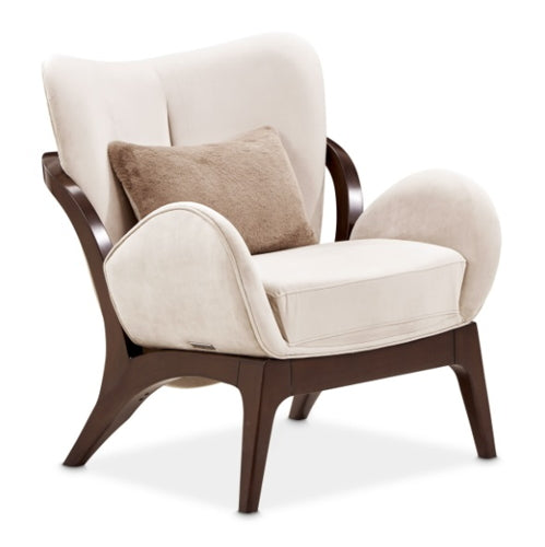 AICO Furniture Camellia Field Accent Chair Porchini in Warm Pecan - Furniture Now (CA)