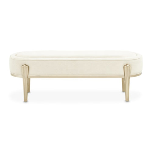 AICO Furniture Camellia Field Bench in Caramel - Furniture Now (CA)