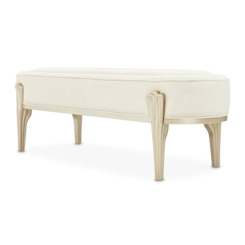 AICO Furniture Camellia Field Bench in Caramel - Furniture Now (CA)