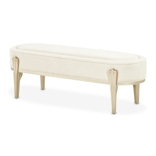 AICO Furniture Camellia Field Bench in Caramel - Furniture Now (CA)