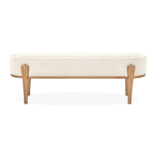 AICO Furniture Camellia Field Bench in Warm Pecan - Furniture Now (CA)