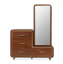 AICO Furniture Mason Park Offset Chest with Storage Mirror in Umber - Furniture Now (CA)