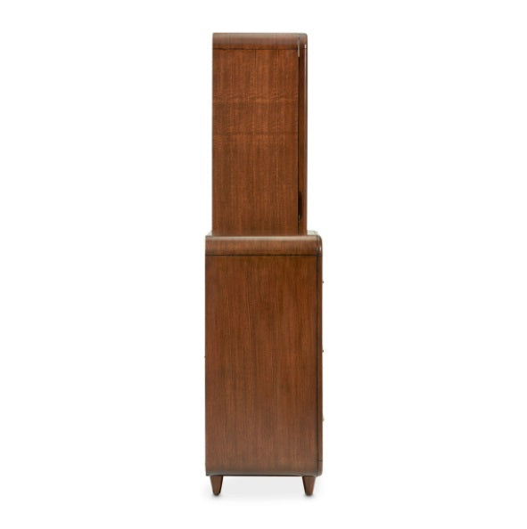 AICO Furniture Mason Park Offset Chest with Storage Mirror in Umber - Furniture Now (CA)