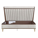 AICO Furniture Houston California King Channel Tufted Bed in Walnut - Furniture Now (CA)