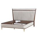 AICO Furniture Houston Queen Channel Tufted Bed in Walnut - Furniture Now (CA)