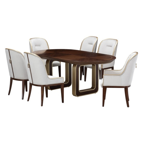 AICO Furniture Houston Oval Dining Table in Walnut - Furniture Now (CA)