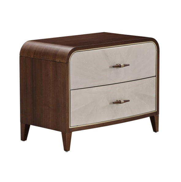 AICO Furniture Houston Large Nightstand in Walnut - Furniture Now (CA)