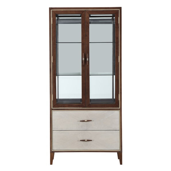 AICO Furniture Houston Display Cabinet in Walnut - Furniture Now (CA)