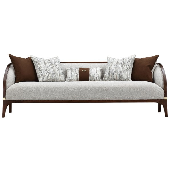 AICO Furniture Houston Sofa Pebble in Walnut - Furniture Now (CA)