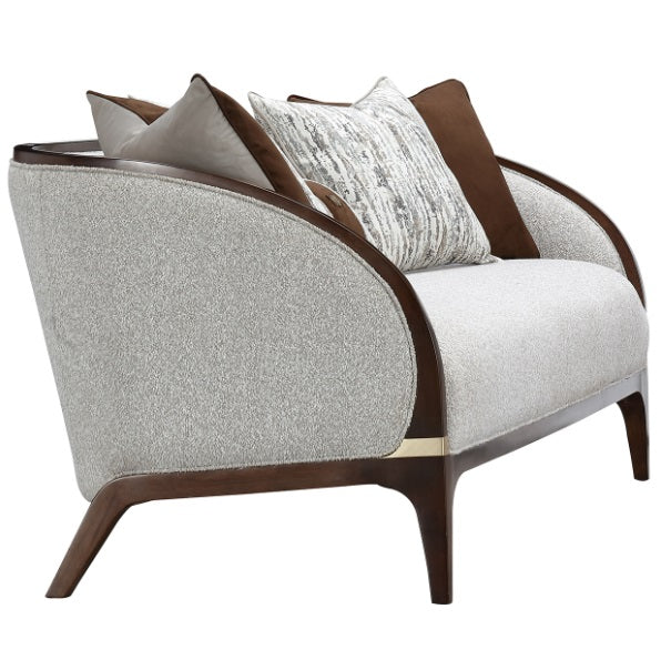 AICO Furniture Houston Sofa Pebble in Walnut - Furniture Now (CA)