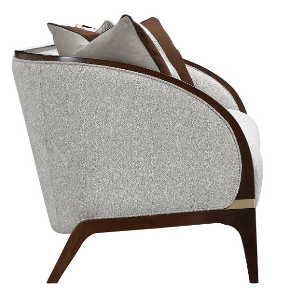 AICO Furniture Houston Sofa Pebble in Walnut - Furniture Now (CA)