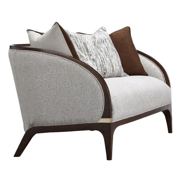 AICO Furniture Houston Loveseat Pebble in Walnut - Furniture Now (CA)