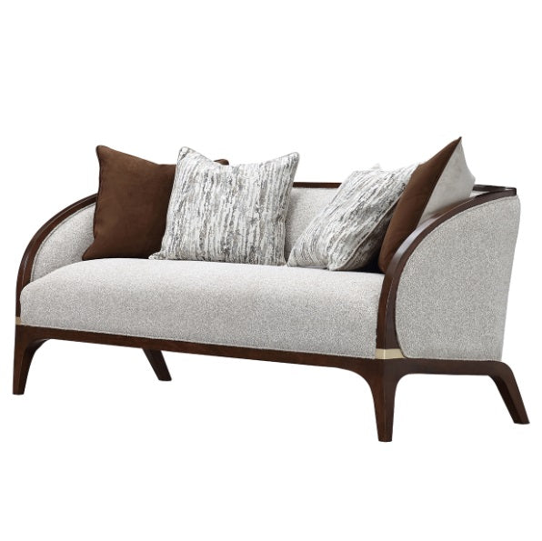 AICO Furniture Houston Loveseat Pebble in Walnut - Furniture Now (CA)