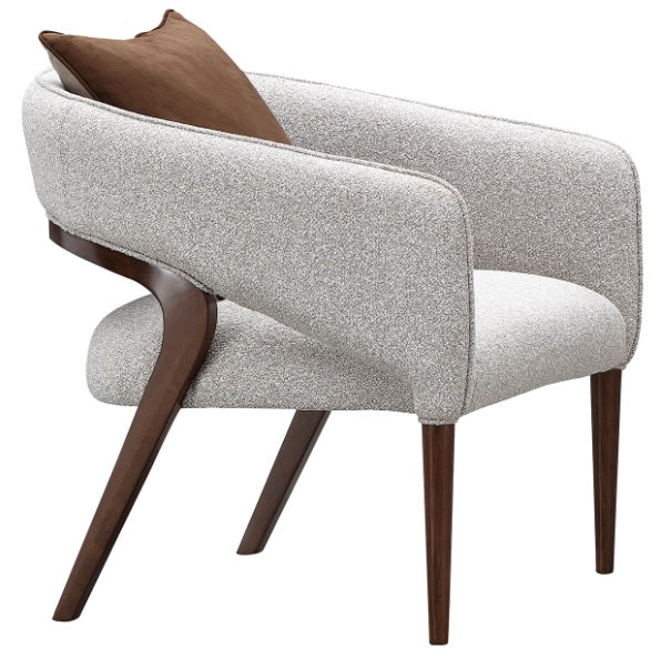 AICO Furniture Houston Accent Chair Pebble in Walnut - Furniture Now (CA)