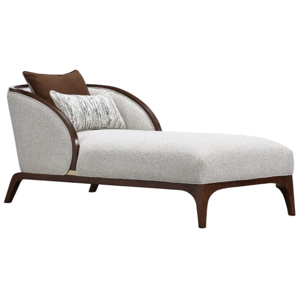 AICO Furniture Houston Chaise Pebble in Walnut - Furniture Now (CA)
