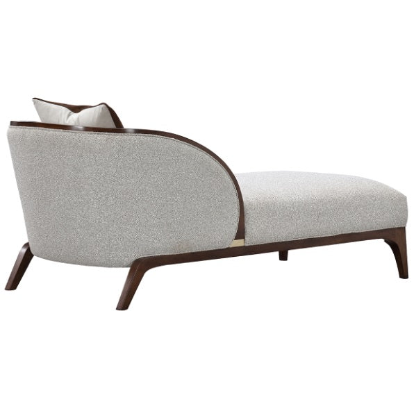 AICO Furniture Houston Chaise Pebble in Walnut - Furniture Now (CA)