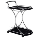 Elfman 2-shelve Serving Cart Chrome and Black - Furniture Now (CA)
