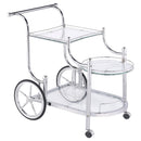 Sarandon 3-tier Serving Cart Chrome and Clear - Furniture Now (CA)