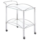 Shadix 2-tier Serving Cart with Glass Top Chrome and Clear - Furniture Now (CA)