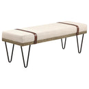 Austin Upholstered Bench Beige and Black - Furniture Now (CA)