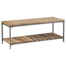 Gerbera Accent Bench with Slat Shelf Natural and Gunmetal - Furniture Now (CA)