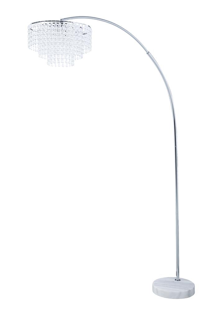 Shirley Marble Base Floor Lamp Chrome and Crystal - Furniture Now (CA)