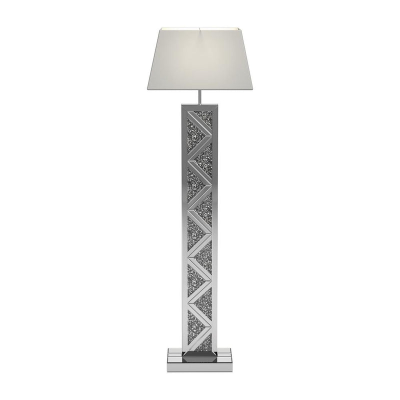 Carmen Geometric Base Floor Lamp Silver - Furniture Now (CA)