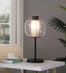 Ingrid Glass Shade Bedside Table Lamp Black - Furniture Now (CA)