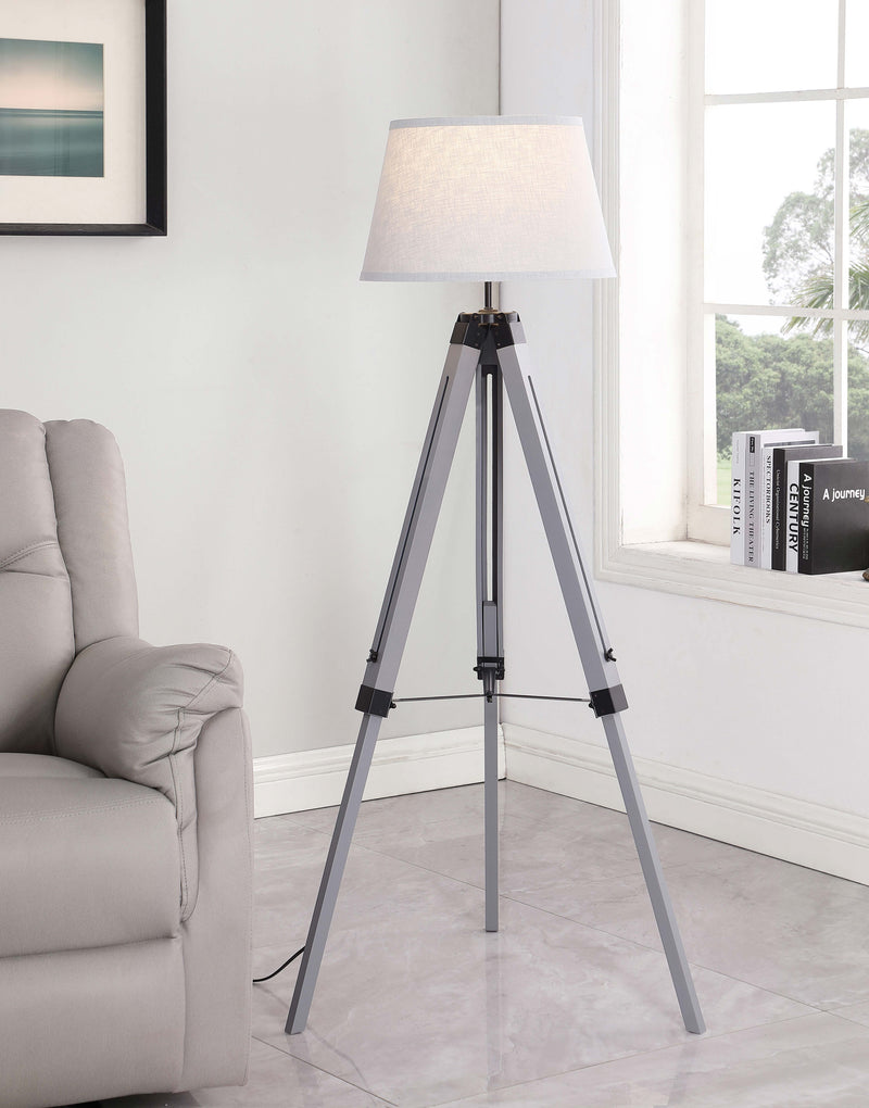 Dayton Adjustable Empire Shade Tripod Floor Lamp Grey - Furniture Now (CA)