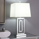 Ayelet Table Lamp with Square Shade White and Mirror - Furniture Now (CA)