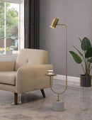 Jodie Round Base Floor Lamp Antique Brass and Grey - Furniture Now (CA)