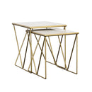 Bette 2-piece Nesting Table Set White and Gold - Furniture Now (CA)
