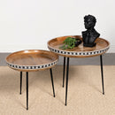 Ollie 2-piece Round Nesting Table Natural and Black - Furniture Now (CA)