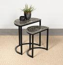 Zakiya 2-piece Demilune Nesting Table Black and White - Furniture Now (CA)