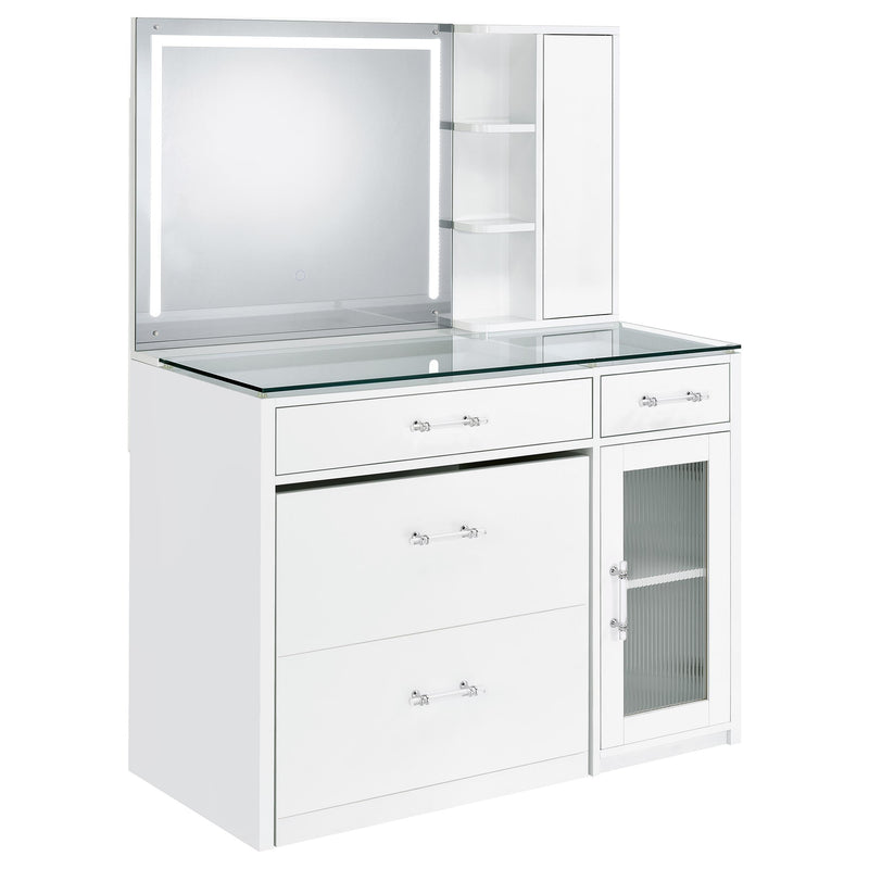 Flora Makeup Vanity Table with LED Mirror and Stool Flora Makeup Vanity Table with LED Mirror and Stool